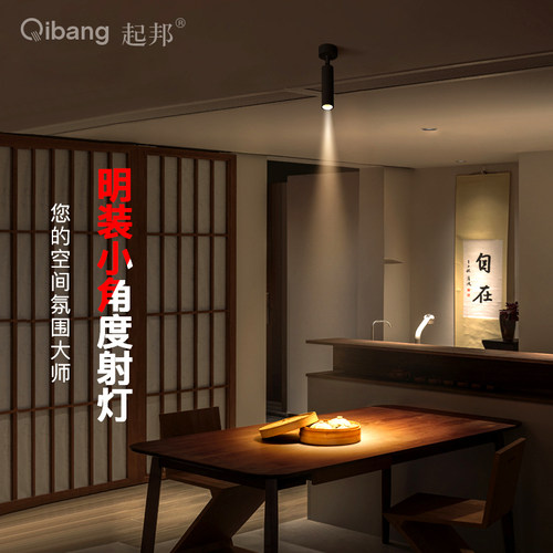 led明装射灯轨道灯3度光束角餐桌展柜氛围灯小角度聚光重点照明 - 图1