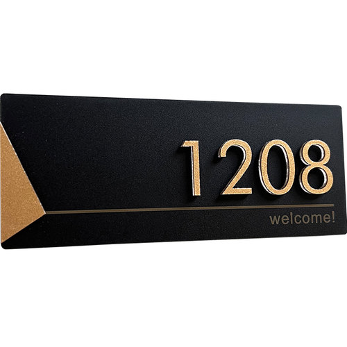 门牌定制订制门牌号门牌号码牌家用亚克力标识牌数字包厢房间家庭入户公司轻奢创意宿舍民宿包间门牌贴房号牌 - 图1