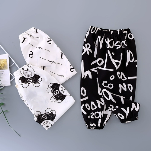 Средство от комаров для мальчиков, тонкие детские шифоновые штаны для отдыха, свободный крой, в западном стиле, в корейском стиле