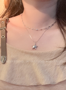 轻奢星星吊坠双层锁骨链女款