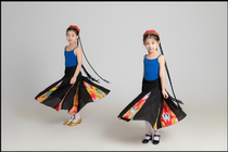 Viwu ethnic dance practice skirt Xinjiang dance performance Costume Skirt Big Skirt Hem Girl Hat Dance Skirt Half Body Dress