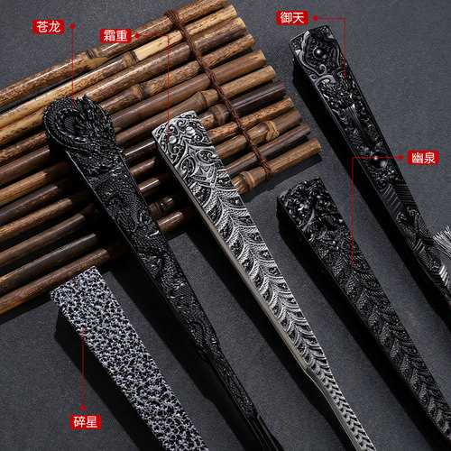 纯金属锌合金玄铁扇合金防身折扇工艺扇子文玩高档绢布空白扇 - 图3