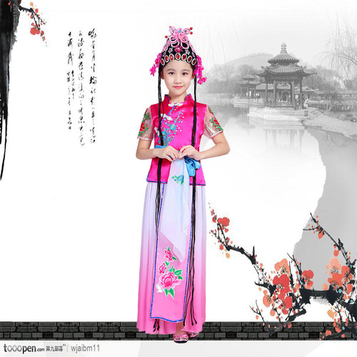 儿童戏服京剧舞蹈演出服卿儿朵朵小花旦俏花旦戏剧报花灯表演服 - 图0