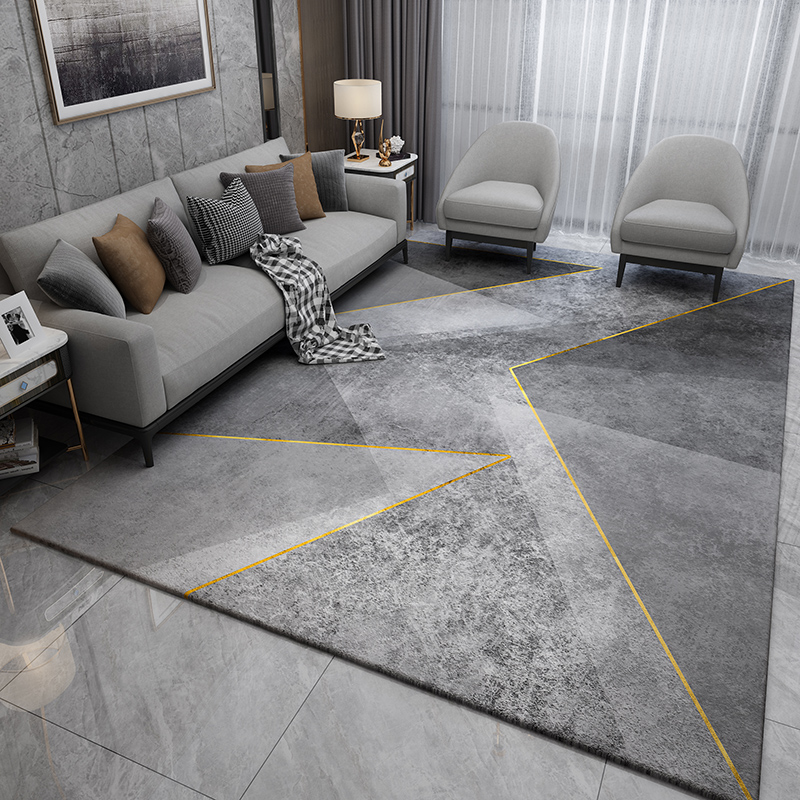 現代簡約臥室地毯輕奢高級茶幾毯北歐客廳沙發地墊大面積家用地毯
