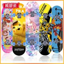 Skateboarding beginner children 3-6-4-13-year-old girl boy Double teething paddling pupil Nightlight Four Wheels Scooter