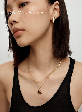 Monica Vinader莫妮卡虎眼瞳心吊坠复古项链生日礼物小众原创爱心