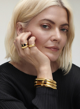 MonicaVinader条纹黑玛瑙戒指