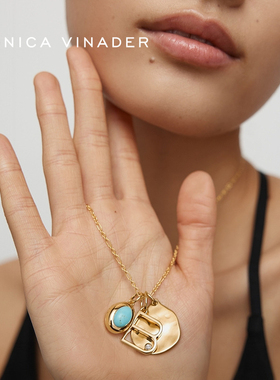 [新品]Monica Vinader莫妮卡序语字母吊坠欧美风个性几何轻奢项链