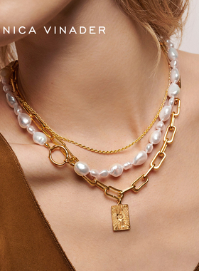 MonicaVinader环扣项链18K镀金