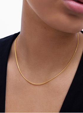 Monica Vinader莫妮卡Chains麻花编织项链毛衣链叠戴通勤锁骨链