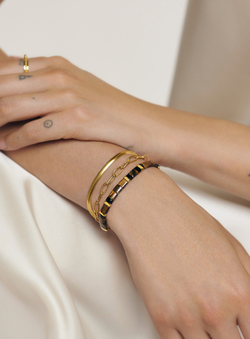 Monica Vinader莫妮卡手链纹理环扣友谊手链轻奢小众精致小众手链