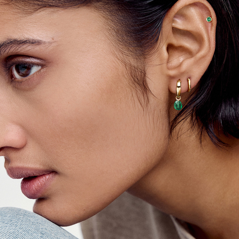 Monica Vinader莫妮卡珍珠Nura耳扣玛瑙虎眼石耳环绿松石耳饰冬日 - 图0