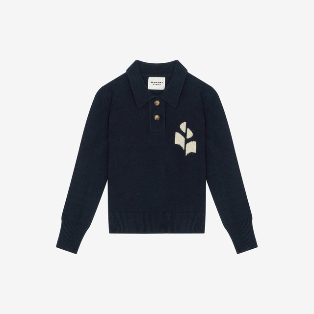 MARANT ETOILE NOLA Simple Lapel Logo Knitted Sweater for Women