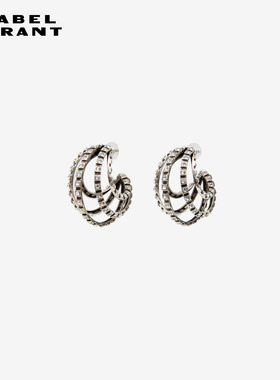 【26早秋新品】ISABEL MARANT LARGE HOOPS银色几何镂空圈形耳环