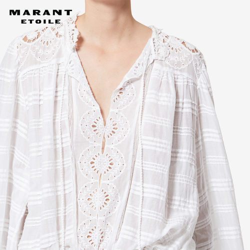 【天猫奢品心选】MARANT ETOILE2026春夏PREYA 棉质蕾丝连衣裙 - 图1