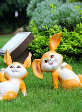 园林景观卡通别墅小区兔子摆件