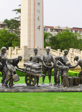 纪念馆红色文化风玻璃钢乡村建设