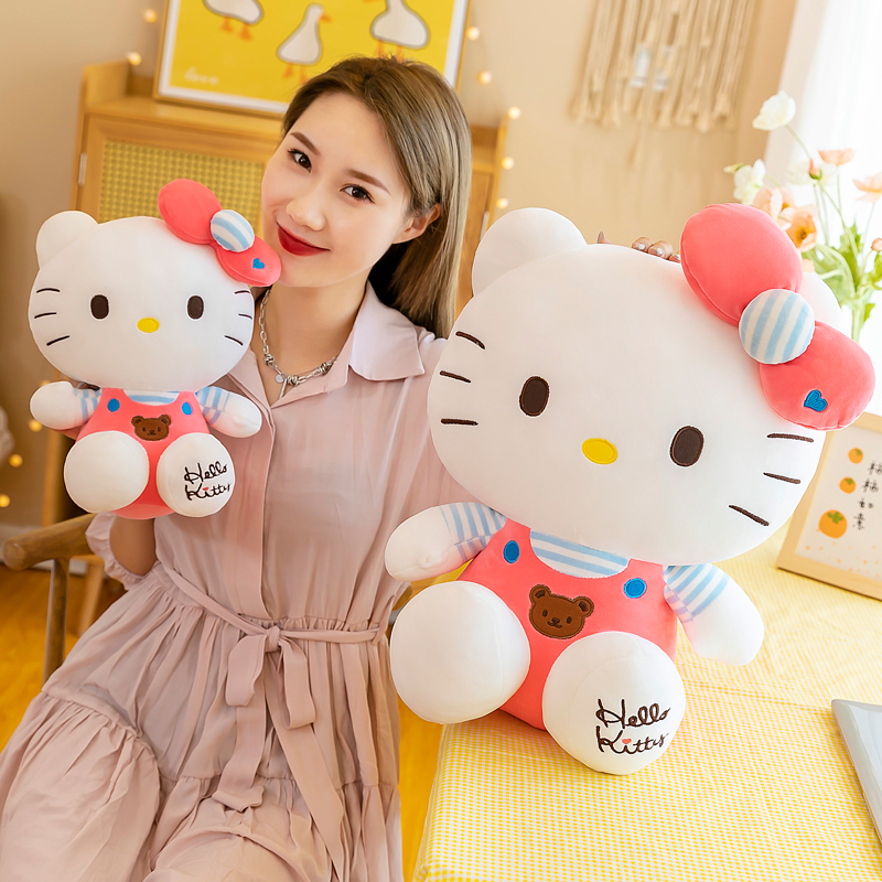 hellokitty公仔哈喽KT毛绒玩具凯蒂猫玩偶抱枕安抚娃娃生日礼物女 - 图1