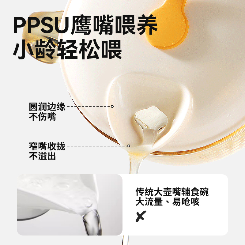 taoqibaby宝宝喝汤吸管碗婴幼儿辅食碗米糊杯喝粥喂水PPSU专用