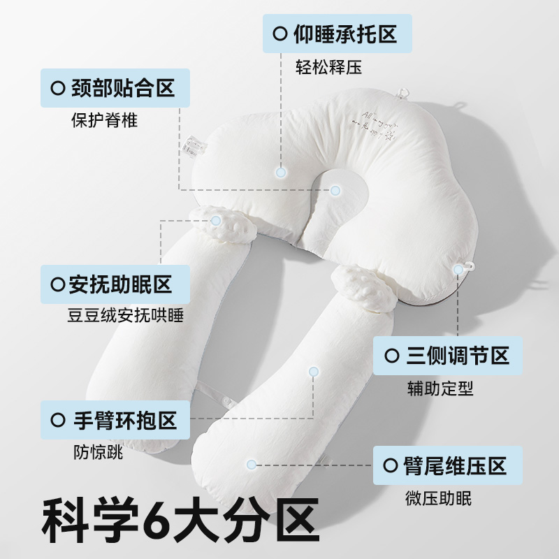 taoqibaby定型枕头婴儿0到6个月新生宝宝矫正头型安抚搂睡觉神器
