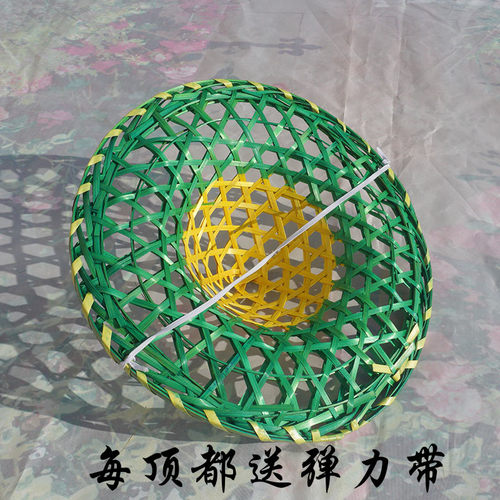 舞蹈斗笠帽儿童舞台道具彩色竹编镂空花朵跳舞斗笠我们的田野帽子 - 图0