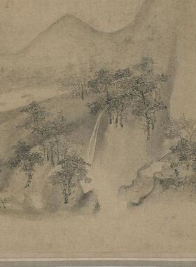 1:1南宋米友仁司马槐山水合绘卷真迹复制O品28x356cm大都会藏