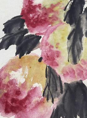 吴昌硕多寿桃图画集国画写意花鸟名家作品K临摹范本高清宣纸装饰