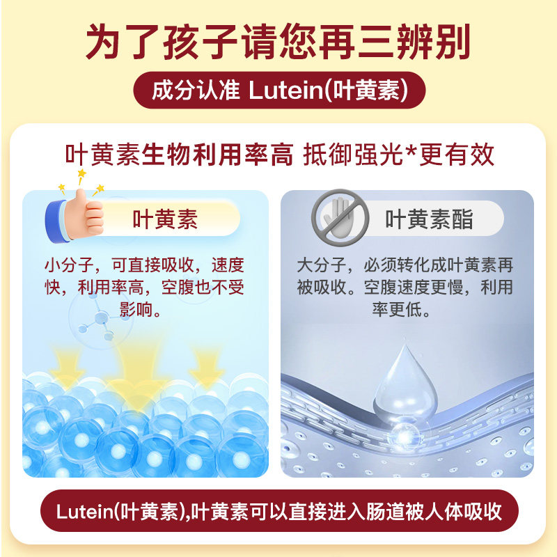 美国进口保健品护眼片儿童成人保护眼睛视力12MG高含量叶黄素软糖