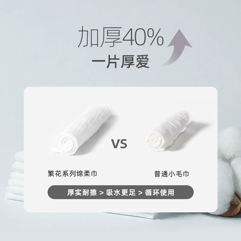 小润家一次性洗脸巾婴儿专用绵柔巾加大加厚干湿两用非棉柔巾60抽