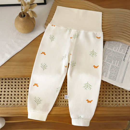 Caleçon long en pur coton pour bébé, pantalon de protection du ventre taille haute pour nourrissons et tout-petits, caleçon long pour enfants, pyjama, vêtements de maison, peut être ouvert
