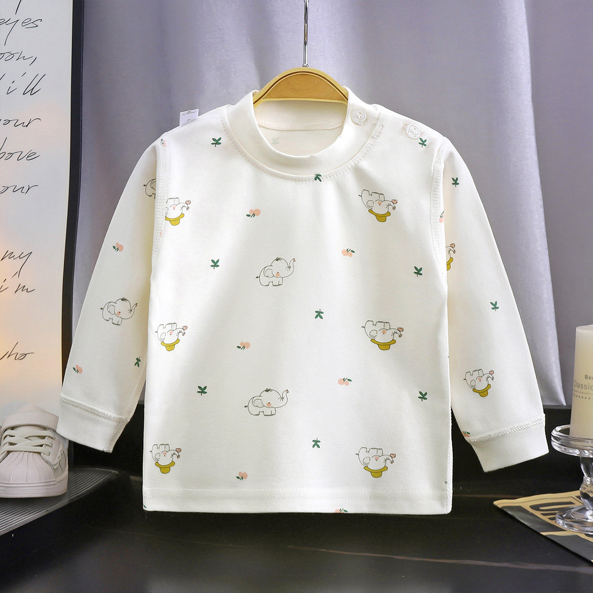 宝宝无骨长袖上衣婴幼儿纯棉秋衣睡衣男童女童家居服打底衣,淘宝优惠券,粉丝福利购,淘宝优惠卷