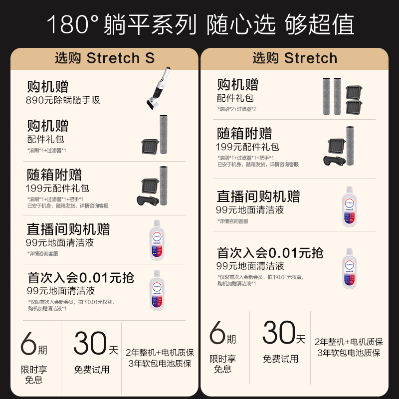 【新品】TINECO添可洗地机家用吸拖洗地一体躺平芙万Stretch系列 - 图0