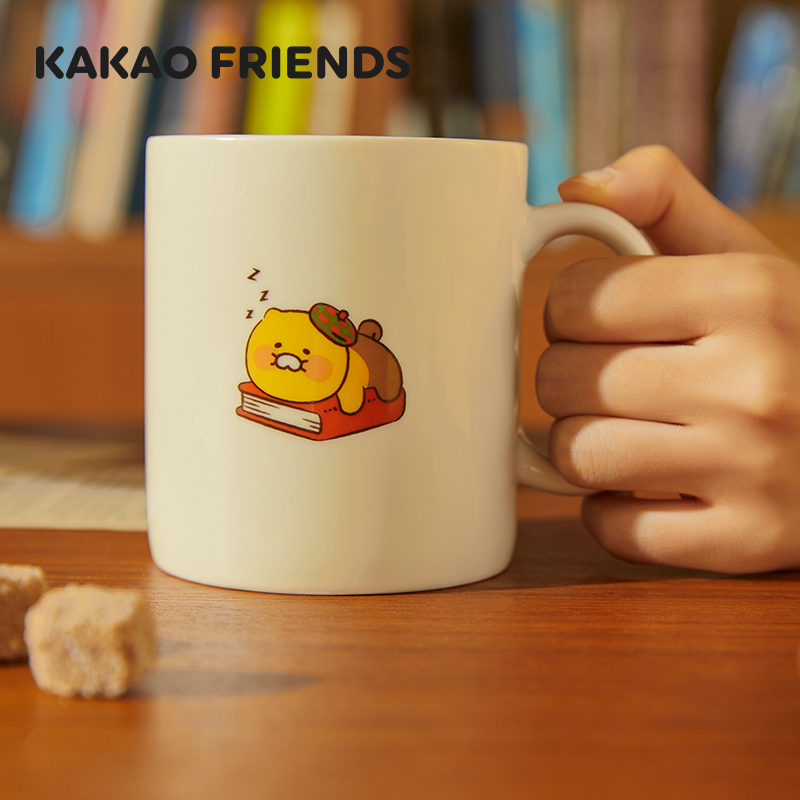 KAKAO FRIENDS萌趣书店朋友带杯盖马克杯_Ryan&Choonsik-图0