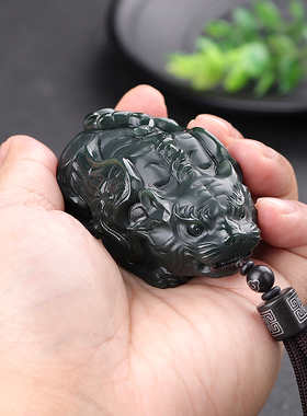 老虎手把件新疆和田玉涵怡