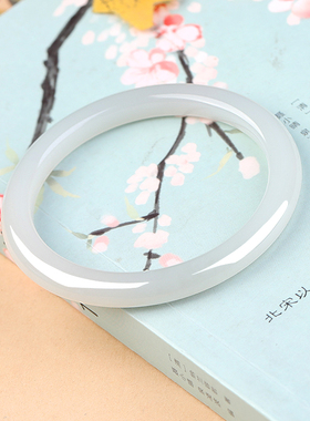 正品和田玉白玉手镯女款叮当镯子美人玉石玉器手镯国风时尚玉镯子