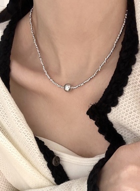 轻奢小众正圆强光珍珠项链