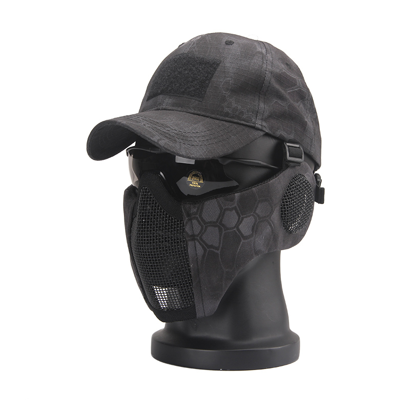 战术兵军迷精英钢丝护耳版面具棒球帽迷彩套装户外透气面罩 - 图2