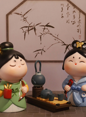 大唐宫廷古风唐八艺盲盒摆件