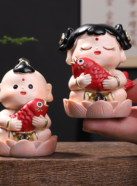 善财童子小摆件创意家居装饰品