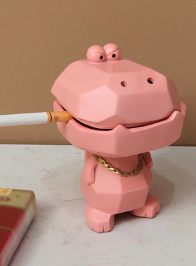 鳄鱼可爱烟灰缸带盖个性创意