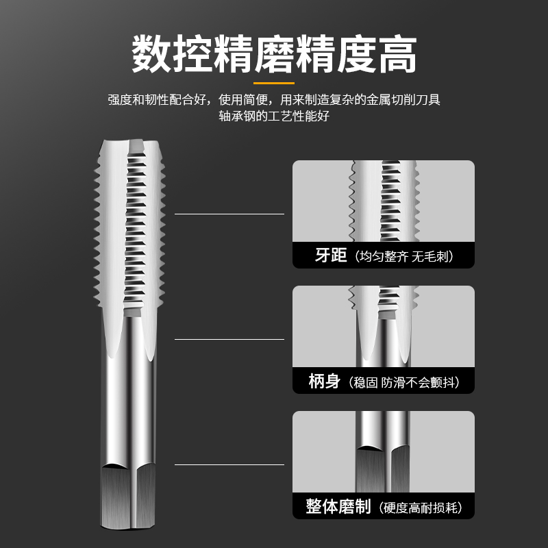 手用丝锥套装一付2只 手用攻丝开牙器螺纹钻头手动攻牙工具M3-M24 - 图2