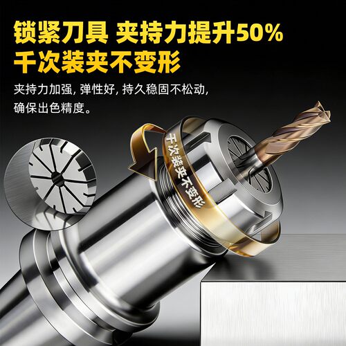 ER32筒夹数控雕刻机主轴弹簧刀柄夹具er20 8 11 25高精度止水夹头 - 图1