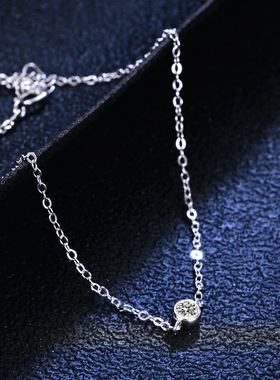 s925银手链时尚大气莫桑石镀PT950 铂金手链钻石气泡手饰女款