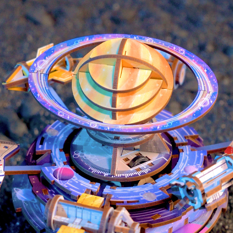 同趣文创浩瀚宇宙八音盒diy手工模型家居摆件积木玩具拼装音乐盒,淘宝优惠券,粉丝福利购,淘宝优惠卷