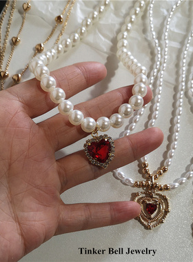 Kpop Vintage Love Heart Pendant Choker Necklace For Women