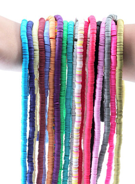 6mm Flat Round Polymer Clay Beads Chip Disk Loose Spacer Ha