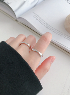 SHANICE 100% 925 Sterling Silver Open Ring for Women INS Mi