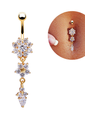 New Fashion Sexy Piercing Navel Nail Body Jewelry Flower Pe