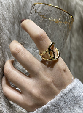 1PC 2022 Fashion Golden Metal Rings for Women Geometric