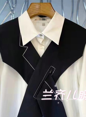 网红西装领大披肩假领百搭女款